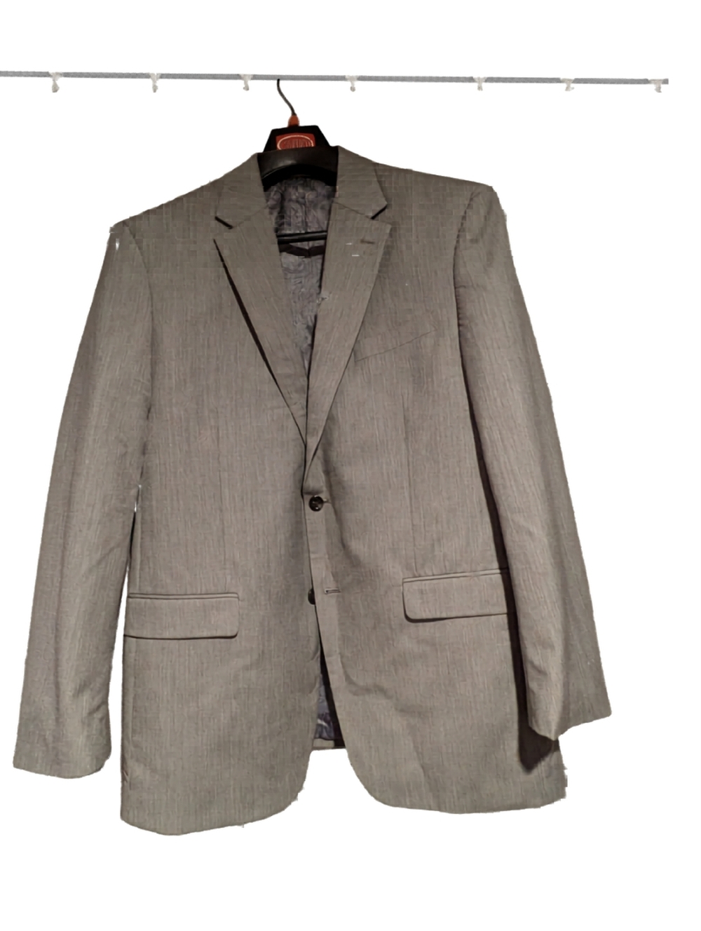 Chaps Men's Light Gray Pinstripe Two-Button Blazer